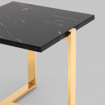 Журнальный столик Stool Group Тоби 61*61 черный мрамор сталь золото