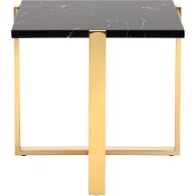 Журнальный столик Stool Group Тоби 61*61 черный мрамор сталь золото