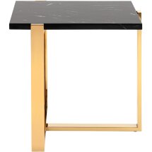 Журнальный столик Stool Group Тоби 61*61 черный мрамор сталь золото