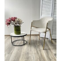 Стул DILL WZ2042-18 белая галька, фактурный велюр / золотой каркас М-City
