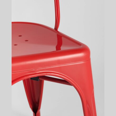 Стул Stool Group Tolix красный глянцевый, экокожа, пластик, металл