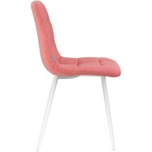 Стул обеденный DOBRIN ALEX, белые ножки, розовая ткань (UF860-05B)