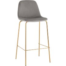 Стул барный Stool Group Валенсия SN велюр серый золотые ножки