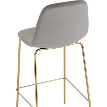 Стул барный Stool Group Валенсия SN велюр серый золотые ножки