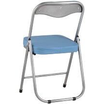 Стул складной Stool Group ДЖОН голубой обивка из экокожи на хромированном каркасе из металла