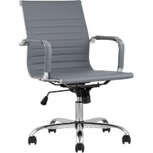Компьютерное кресло TopChairs TopChairs City S офисное серое, обивка экокожа, механизм качания и регулировки по высоте