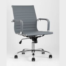 Компьютерное кресло TopChairs TopChairs City S офисное серое, обивка экокожа, механизм качания и регулировки по высоте