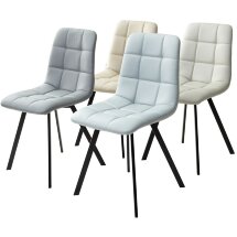 Стул CHILLI SQUARE HK017-12 серый джинсовый, PU/ черный каркас М-City