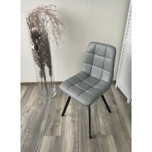 Стул CHILLI SQUARE HK017-12 серый джинсовый, PU/ черный каркас М-City