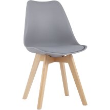 Стул Stool Group FRANKFURT серый, каркас массив бука, спинка качественный пластик, обивка сиденья экокожа
