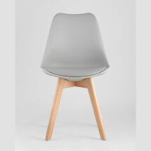 Стул Stool Group FRANKFURT серый, каркас массив бука, спинка качественный пластик, обивка сиденья экокожа