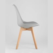 Стул Stool Group FRANKFURT серый, каркас массив бука, спинка качественный пластик, обивка сиденья экокожа