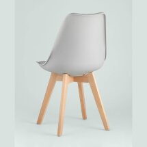 Стул Stool Group FRANKFURT серый, каркас массив бука, спинка качественный пластик, обивка сиденья экокожа