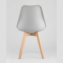 Стул Stool Group FRANKFURT серый, каркас массив бука, спинка качественный пластик, обивка сиденья экокожа
