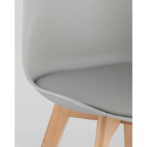 Стул Stool Group FRANKFURT серый, каркас массив бука, спинка качественный пластик, обивка сиденья экокожа