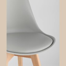 Стул Stool Group FRANKFURT серый, каркас массив бука, спинка качественный пластик, обивка сиденья экокожа