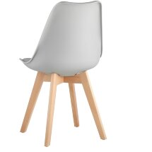 Стул Stool Group FRANKFURT серый, каркас массив бука, спинка качественный пластик, обивка сиденья экокожа