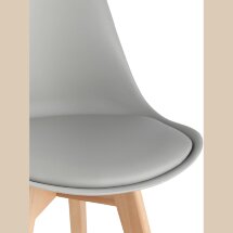 Стул Stool Group FRANKFURT серый, каркас массив бука, спинка качественный пластик, обивка сиденья экокожа