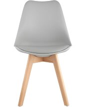 Стул Stool Group FRANKFURT серый, каркас массив бука, спинка качественный пластик, обивка сиденья экокожа