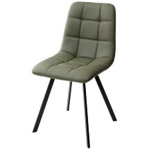 Стул CHILLI SQUARE HK017-22 серо-эвкалиптовый, PU/ черный каркас М-City
