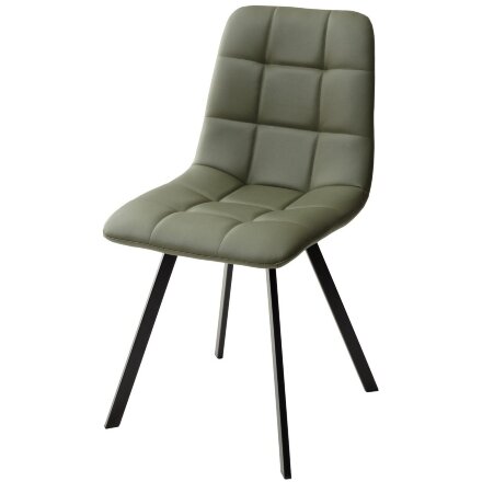 Стул CHILLI SQUARE HK017-22 серо-эвкалиптовый, PU/ черный каркас М-City 