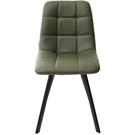 Стул CHILLI SQUARE HK017-22 серо-эвкалиптовый, PU/ черный каркас М-City 