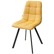 Стул CHILLI SQUARE HK017-19 глубокий желтый, PU/ черный каркас М-City