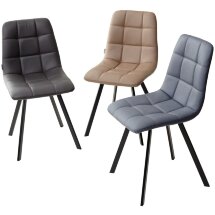 Стул CHILLI SQUARE HK017-09 серо-черничный, PU/ черный каркас М-City