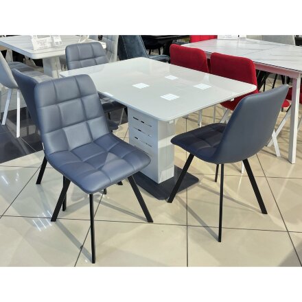 Стул CHILLI SQUARE HK017-09 серо-черничный, PU/ черный каркас М-City 
