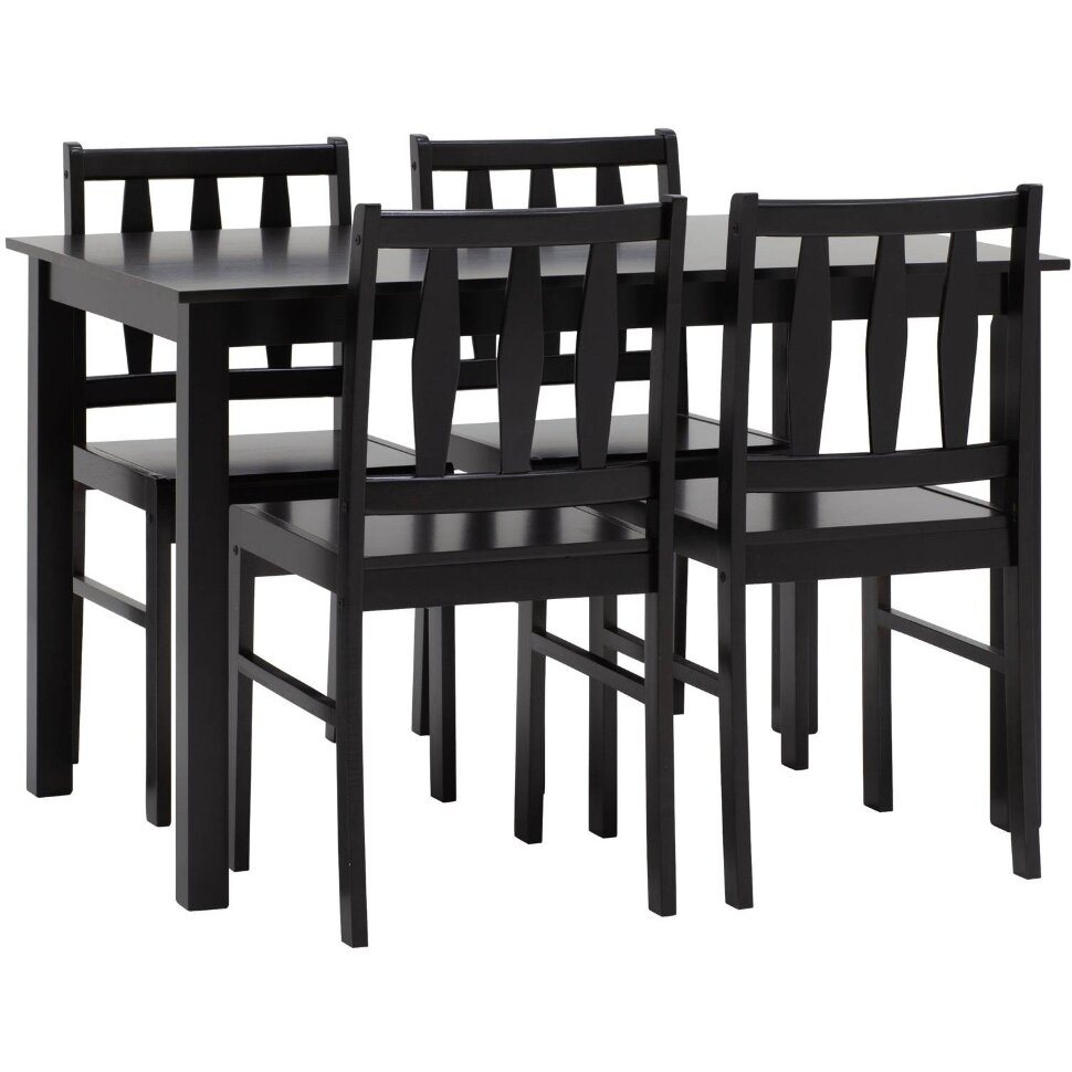 ОБЕДЕННАЯ ГРУППА STOOL GROUP INGRID ИЗ СТОЛА И ЧЕТЫРЕХ СТУЛЬЕВ ДЕРЕВЯННЫЕ, НОЖКИ  СТОЛА И КАРКАС СТУЛЬЕВ ИЗ МАССИВА ГЕВЕИ купить в Екатеринбурге. Цена 24 990  руб. Интернет-магазин «Мебель-Подиум»