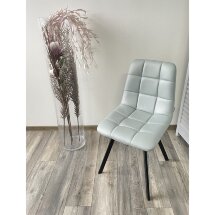 Стул CHILLI SQUARE HK017-35 серо-голубой, PU/ черный каркас М-City