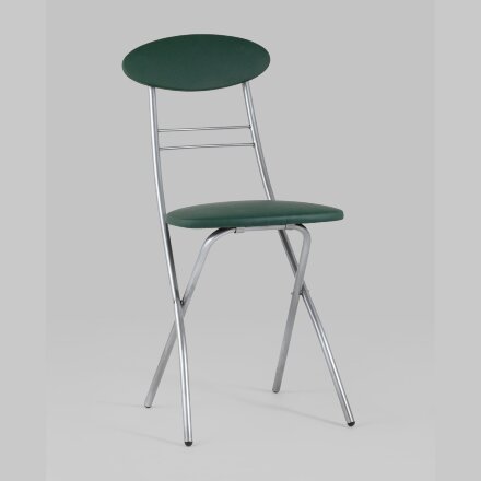 Стул складной Stool Group М8-01 Компакт зеленый металлический каркас, обивка экокожа 