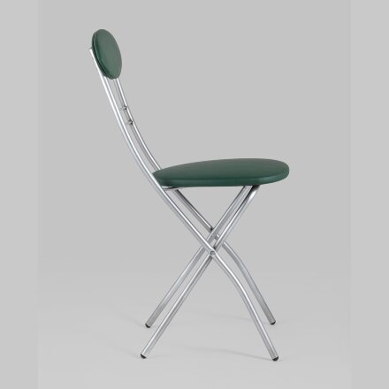 Стул складной Stool Group М8-01 Компакт зеленый металлический каркас, обивка экокожа 