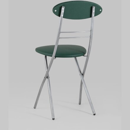 Стул складной Stool Group М8-01 Компакт зеленый металлический каркас, обивка экокожа 
