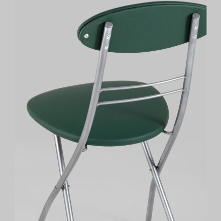 Стул складной Stool Group М8-01 Компакт зеленый металлический каркас, обивка экокожа 