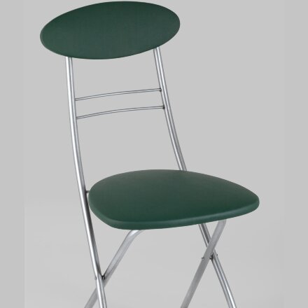 Стул складной Stool Group М8-01 Компакт зеленый металлический каркас, обивка экокожа 