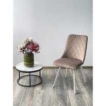 Стул TYCOON BLUVEL-40 бежевый / белый каркас М-City