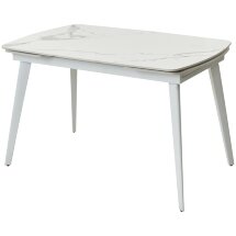 Стол ELIOT 120 GLOSS STATUARIO WHITE SOLID CERAMIC / WHITE, ®DISAUR
