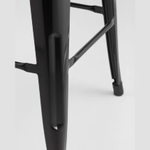 Стул полубарный Stool Group Tolix WOOD со спинкой черный глянцевый, черное основание, металл с порошковым покрытием