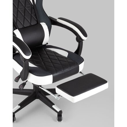 Кресло игровое TopChairs Virage черно-белое 
