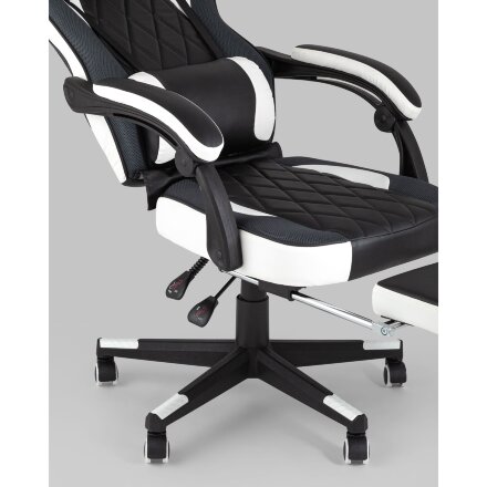 Кресло игровое TopChairs Virage черно-белое 