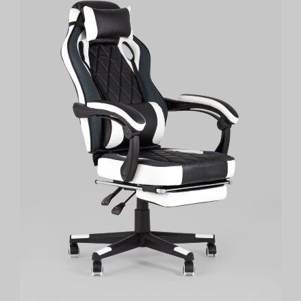 Кресло игровое TopChairs Virage черно-белое 
