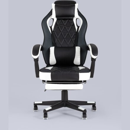 Кресло игровое TopChairs Virage черно-белое 