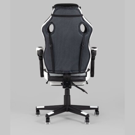 Кресло игровое TopChairs Virage черно-белое 