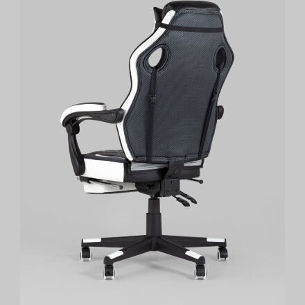 Кресло игровое TopChairs Virage черно-белое 