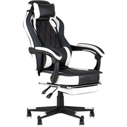 Кресло игровое TopChairs Virage черно-белое 