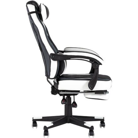 Кресло игровое TopChairs Virage черно-белое 
