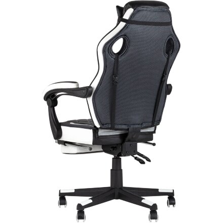 Кресло игровое TopChairs Virage черно-белое 