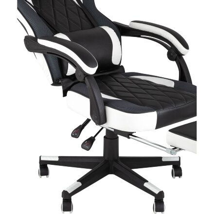 Кресло игровое TopChairs Virage черно-белое 