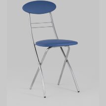 Стул складной Stool Group М8-01 Компакт синий металлический каркас, обивка экокожа